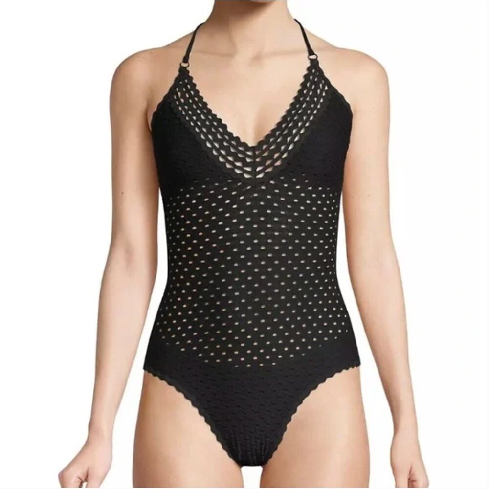 Robin Piccone Chira One Piece Black Swimsuit in Black Size 6